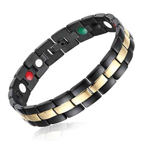 ব্রেসলেট টাইটানিয়াম চৌম্বক ডাবল রো ৪ এলিমেন্ট