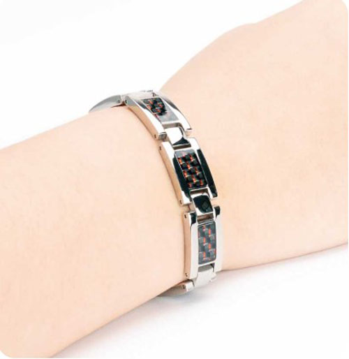 ব্রেসলেট বায়ো ম্যাগনেটিক সবুজ, লাল এবং কালো কার্বন